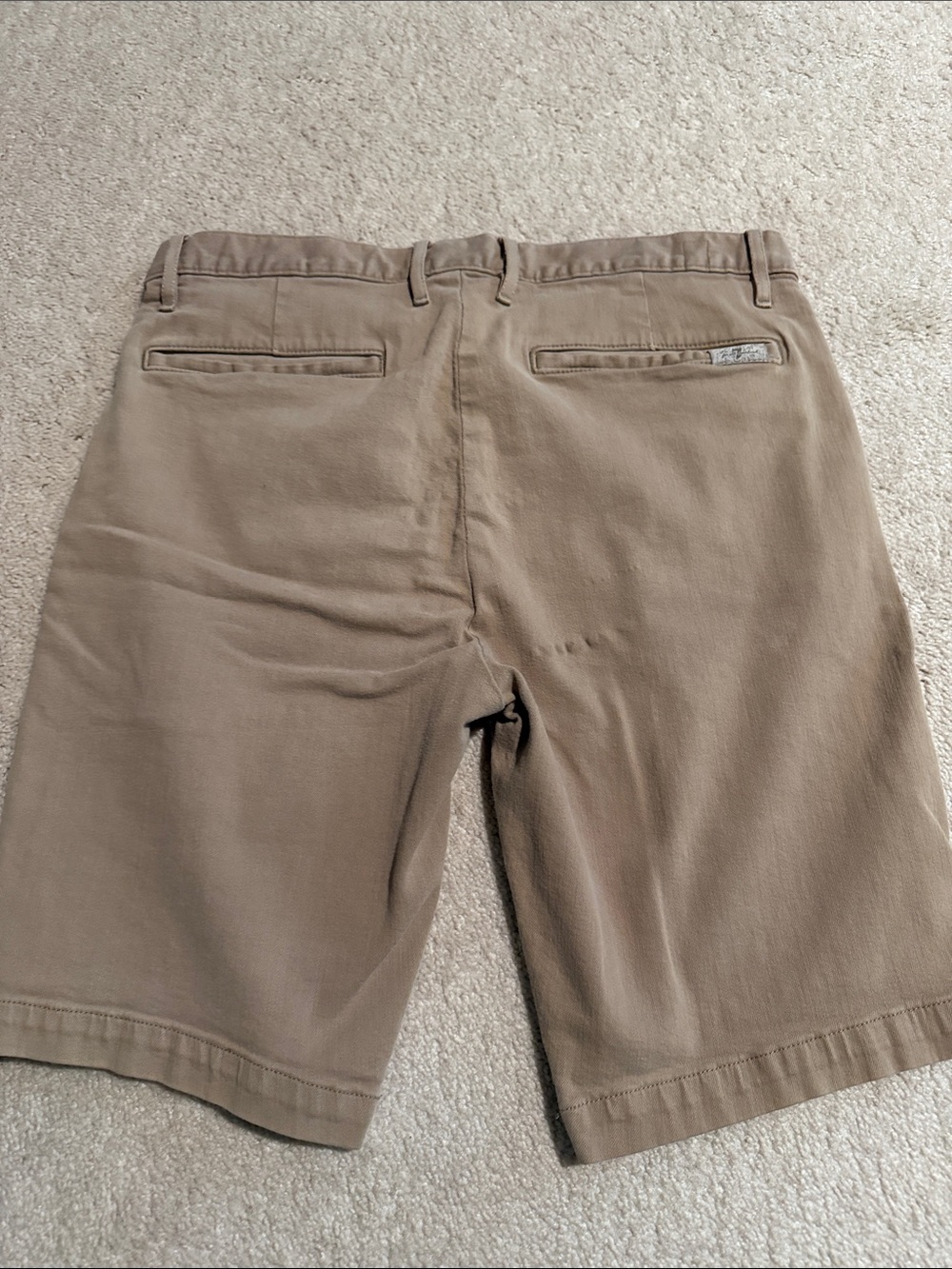 7 For All Mankind Tan Flat Front Chino Shorts - Picture 5 of 8
